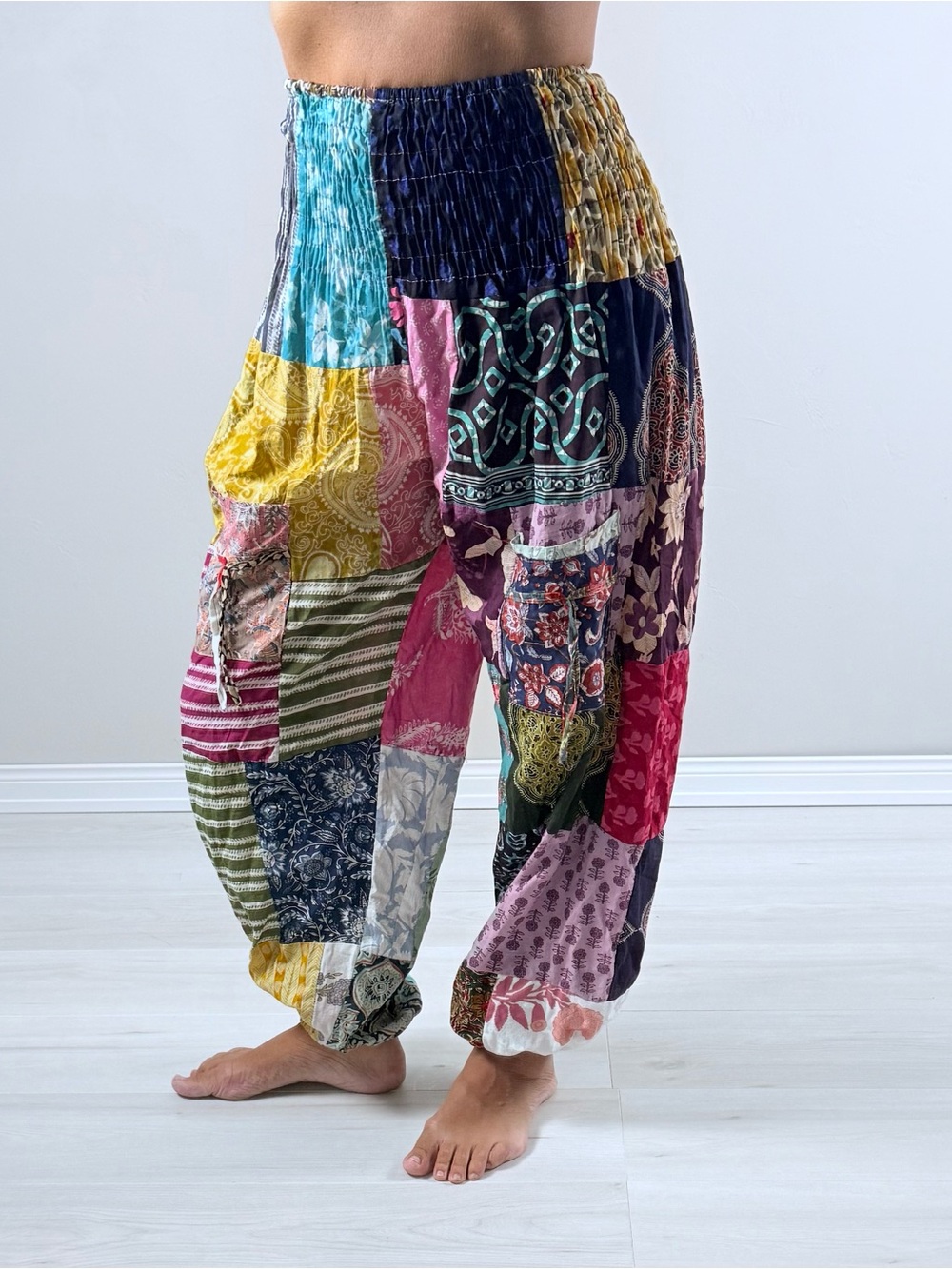 Pura Vida Boho Harem Patchwork Pants